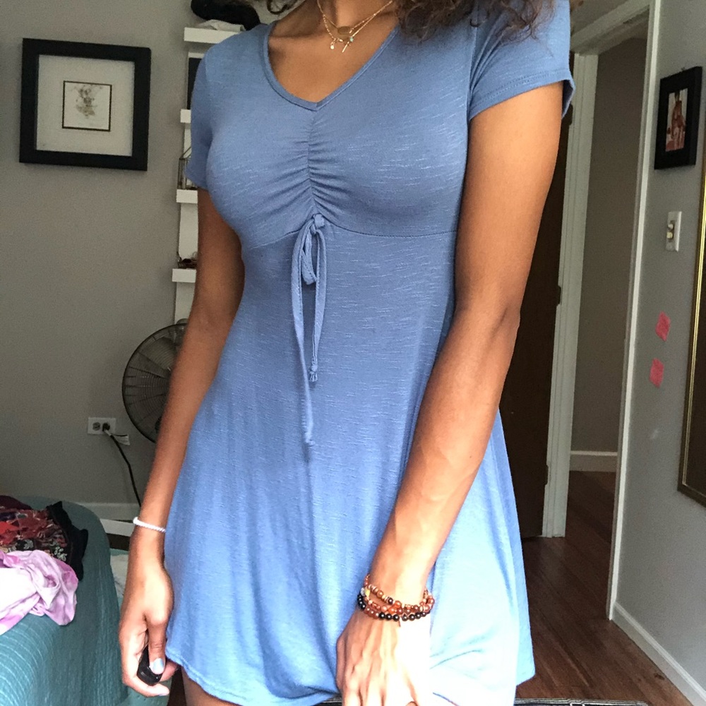 Blue soft tee shirt mini dress